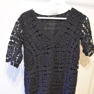 Black crochet dress